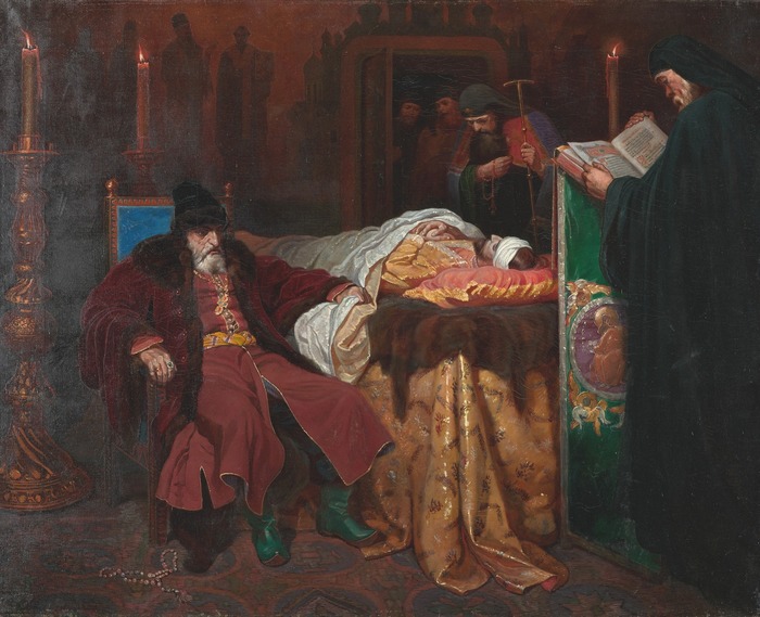 Иоанн Грозный у тела убитого им сына. Художник В.Г. Шварц. 1864 год. 