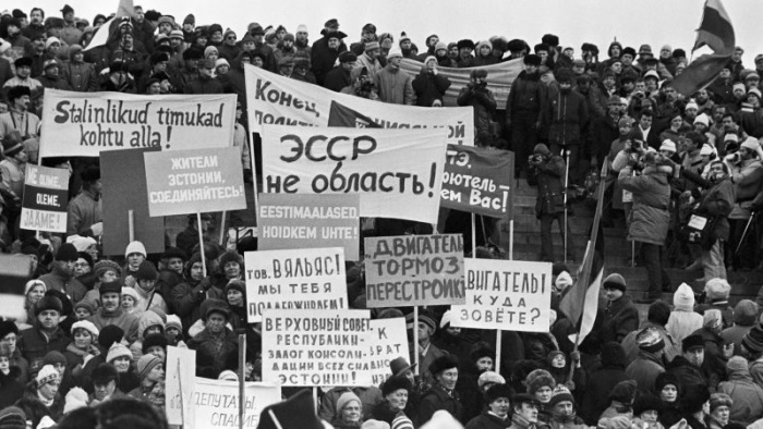 Митинг в поддержку независимости Эстонии, конец 1980-х