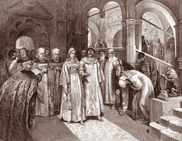 Василий III приводит супругу во дворец