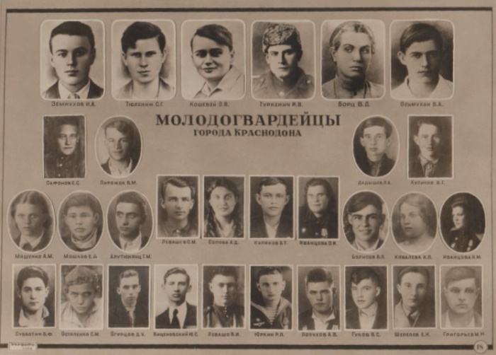Молодогвардейцы Краснодона Фото Фамилии