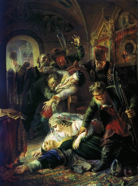 Убийство Федора Годунова в 1605 году. Художник К.Е. Маковский. 1862 год
