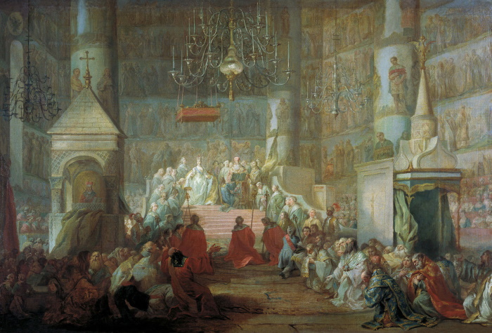 «Коронование Екатерины II 22 сентября 1762 года». Картина художника Стефано Торелли, 1763 год