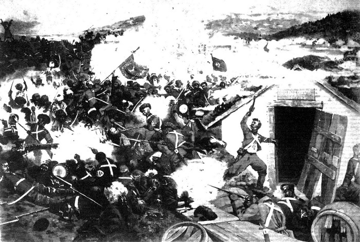 «Взрыв Михайловского укрепления 22-го марта 1840 года». Картина Генриха Гриневского, конец ХIХ века